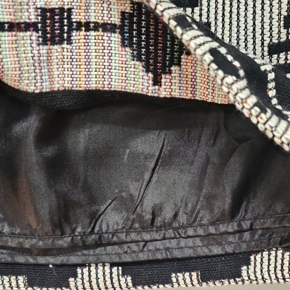 Esley Ethnic Pattern Woven Mini Skirt, black, white and multi color - Picture 4 of 7